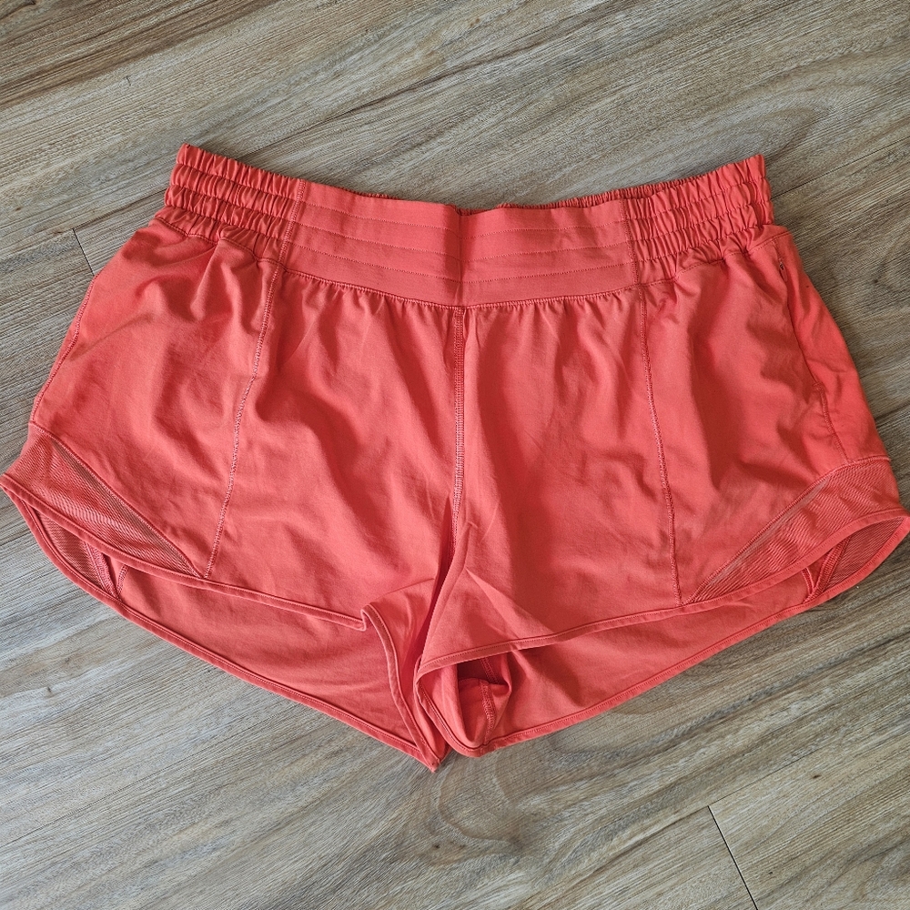 Lululemon Athletica Orange Athletic Shorts Lightweight Elastic Waist